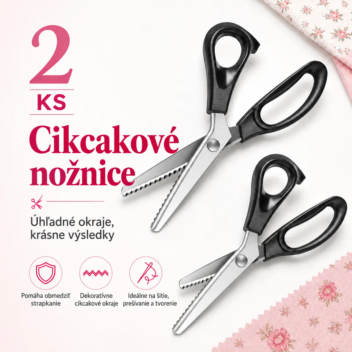 ✨Healrize® Nerezové cikcakové nožnice so zúbkovaným ostrím – ideálne na kreatívne tvorenie (DIY)✂️