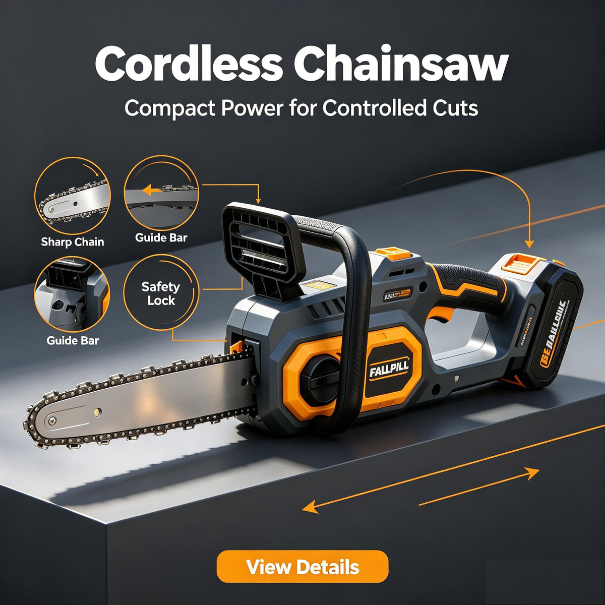 FALLPILL 20V Cordless Compact Chainsaw