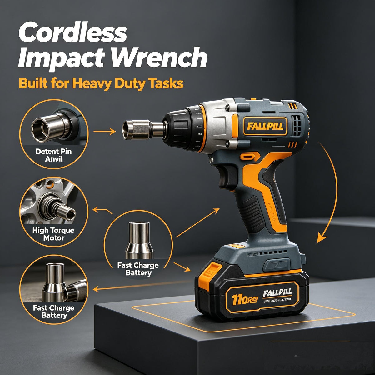 🍳FALLPILL Cordless Impact Wrench
