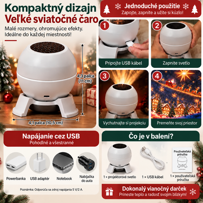 🌿3🍁Vytvorte si vianočnú rozprávku v každej miestnosti – Slávnostné nočné svetlo s projektorom 🌿