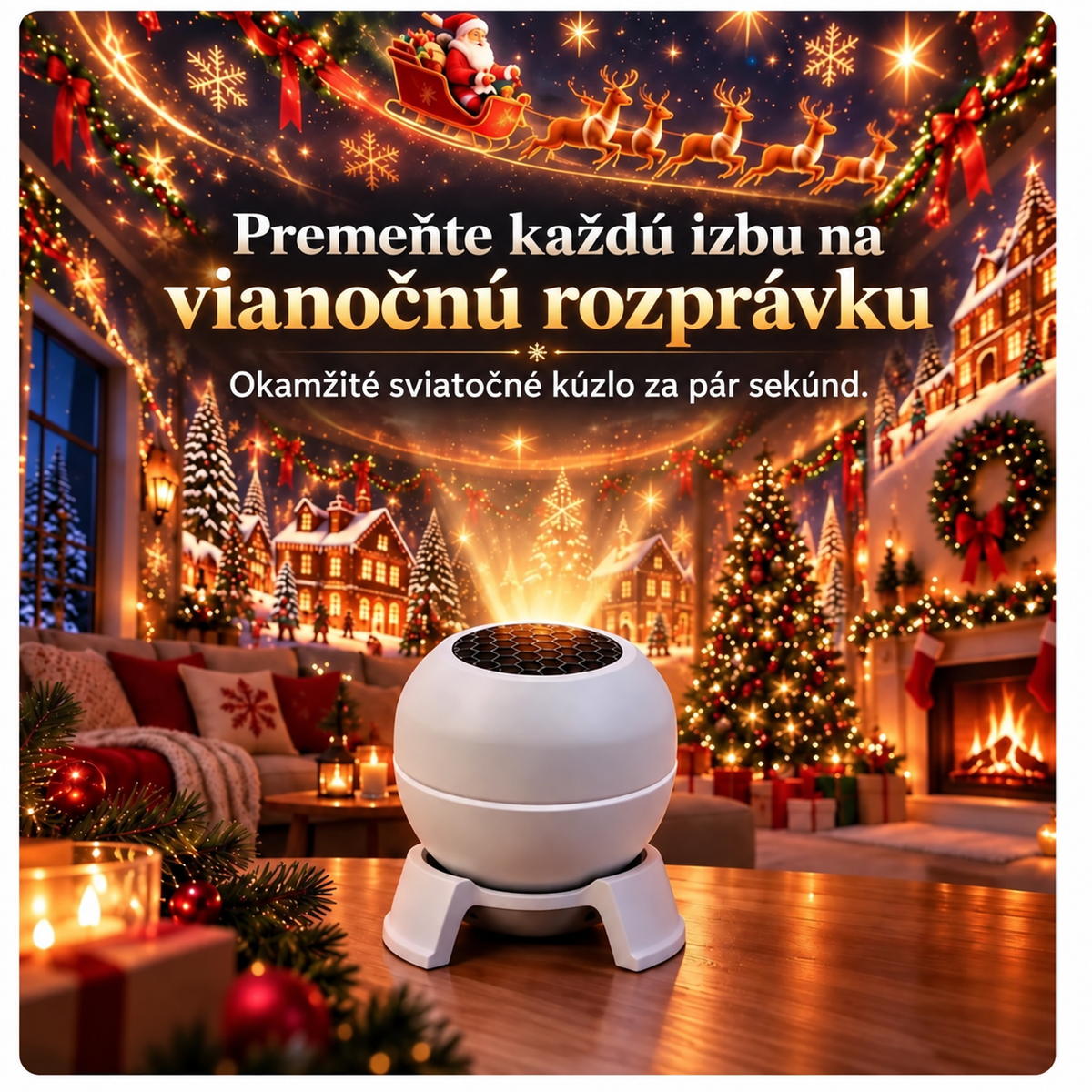 🌿3🍁Vytvorte si vianočnú rozprávku v každej miestnosti – Slávnostné nočné svetlo s projektorom 🌿