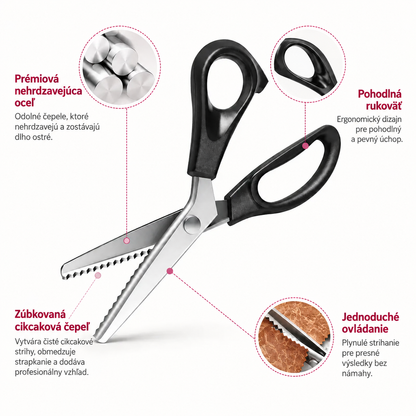 ✨Healrize® Nerezové cikcakové nožnice so zúbkovaným ostrím – ideálne na kreatívne tvorenie (DIY)✂️