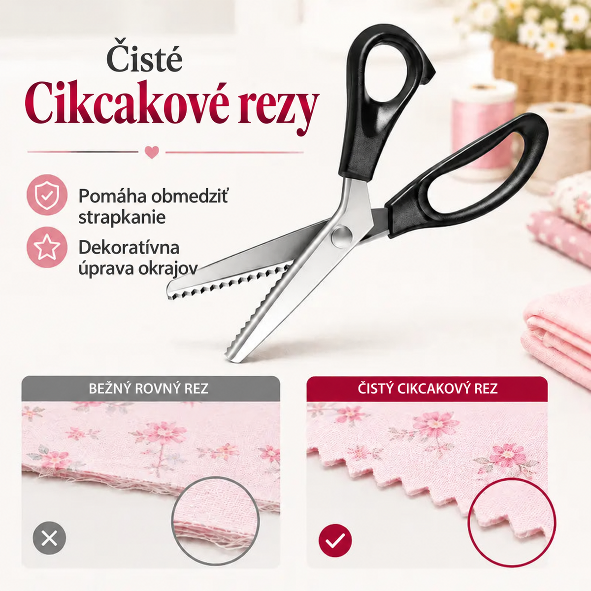 ✨Healrize® Nerezové cikcakové nožnice so zúbkovaným ostrím – ideálne na kreatívne tvorenie (DIY)✂️