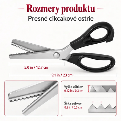 ✨Healrize® Nerezové cikcakové nožnice so zúbkovaným ostrím – ideálne na kreatívne tvorenie (DIY)✂️