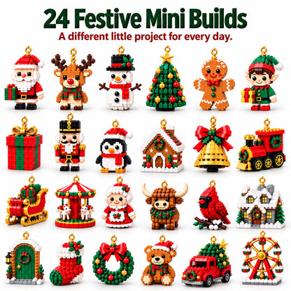 🎅🔥POSLEDNÝ DEŇ – ZĽAVA 50 % ✨ Vianočný adventný kalendár so stavebnicovými kockami pre rodiny