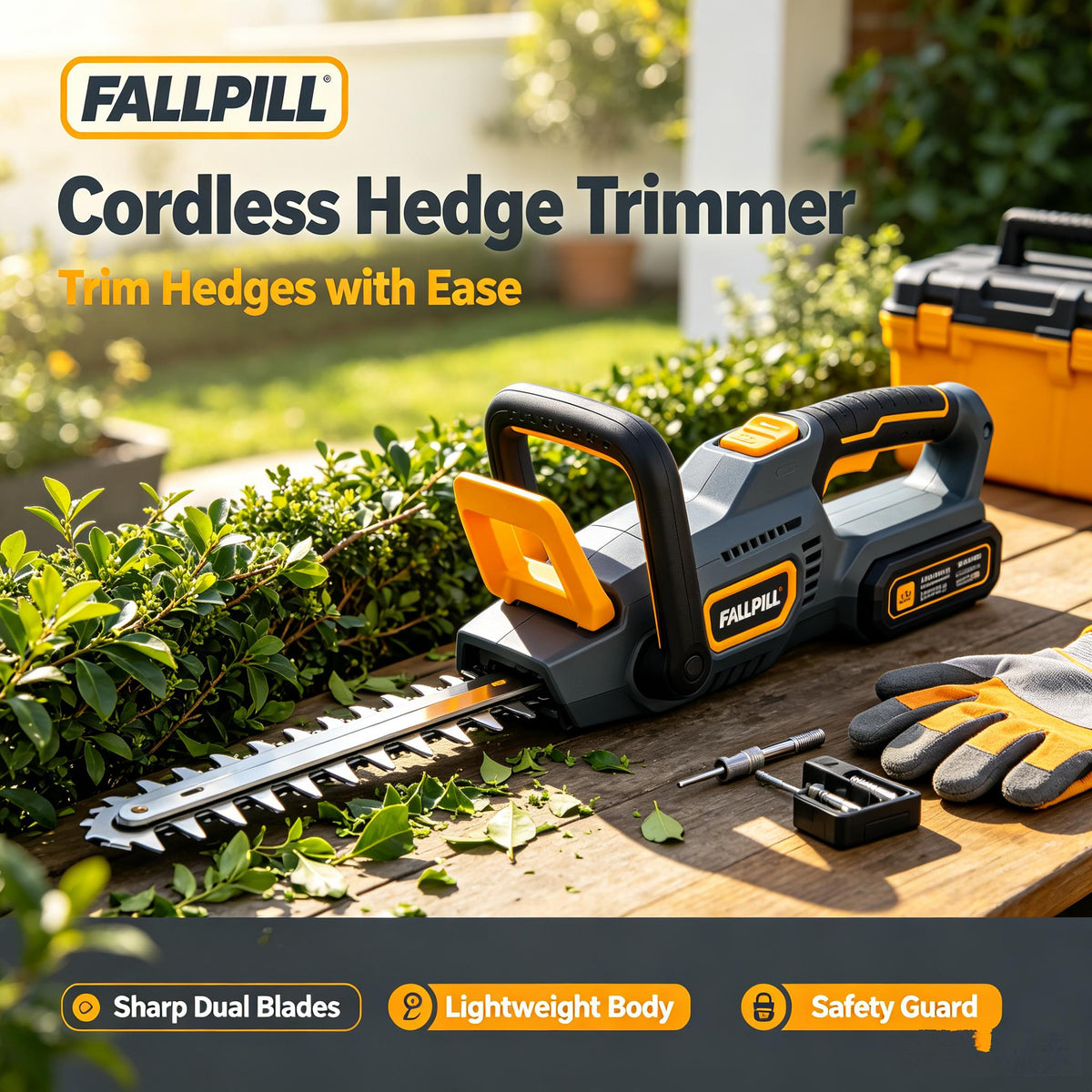 ☕FALLPILL Cordless Hedge Trimmer