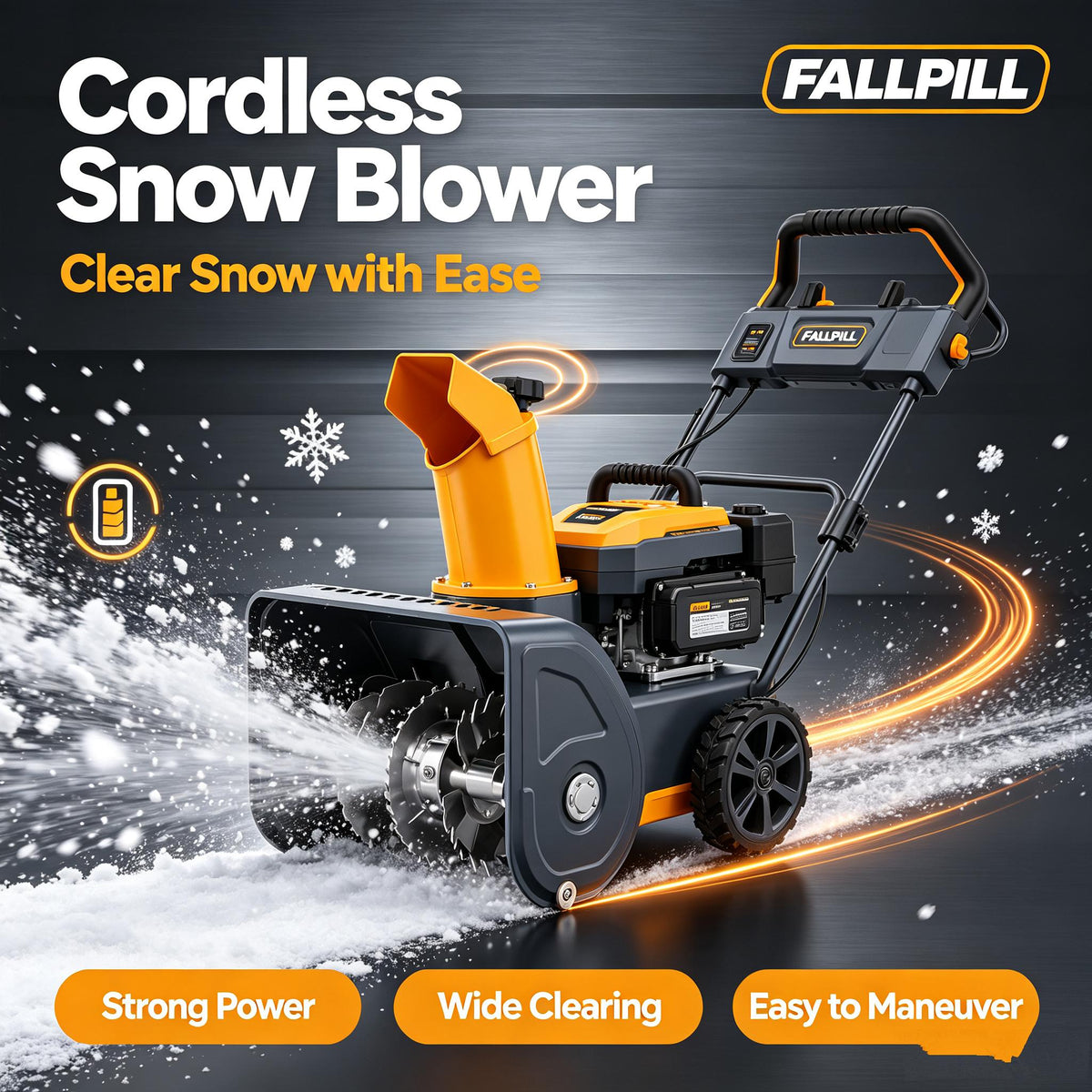 🍳FALLPILL 20V Cordless Walk-Behind Snow Blower